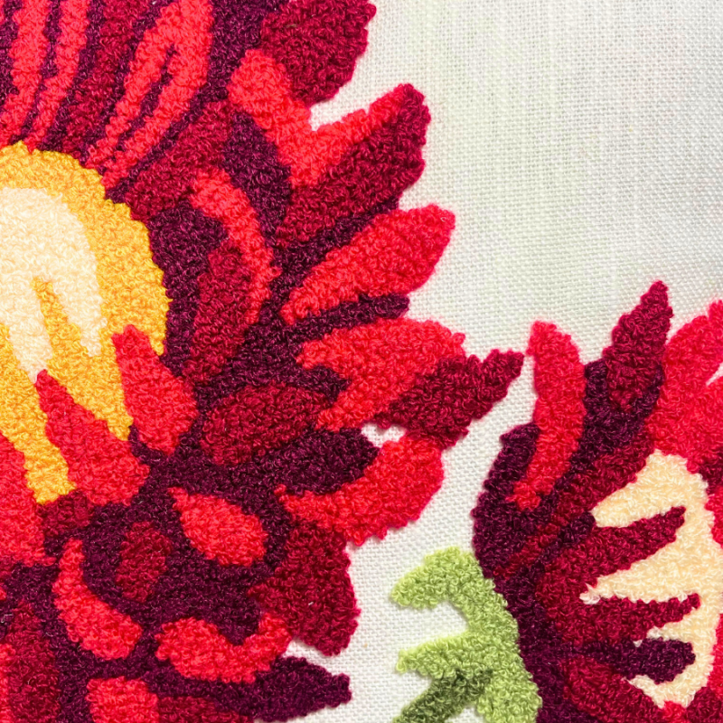 16" Red Dahlia Accent Indoor Pillow