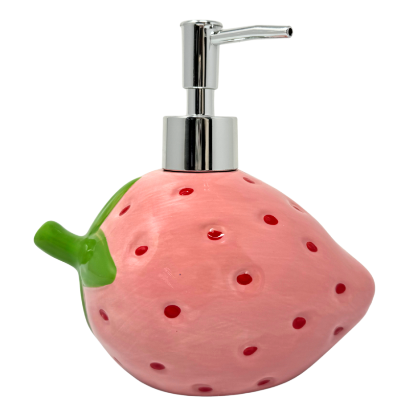 Pink Strawberry Soap Dispenser