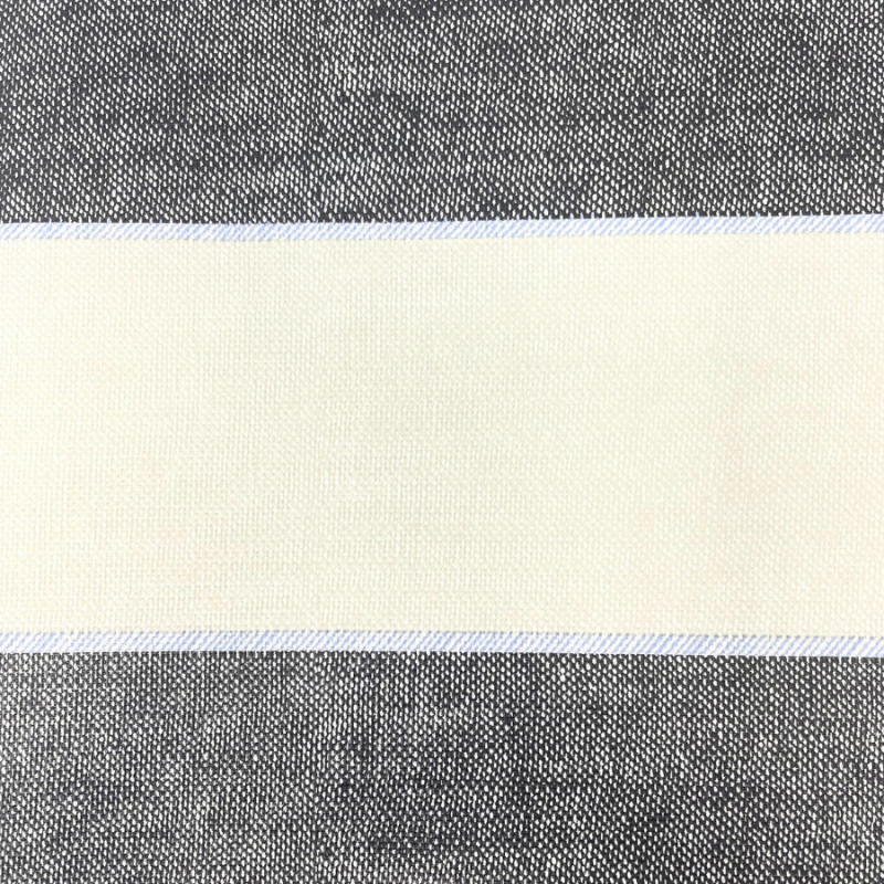52" x 90" Grey, Blue & White Stripe Tablecloth