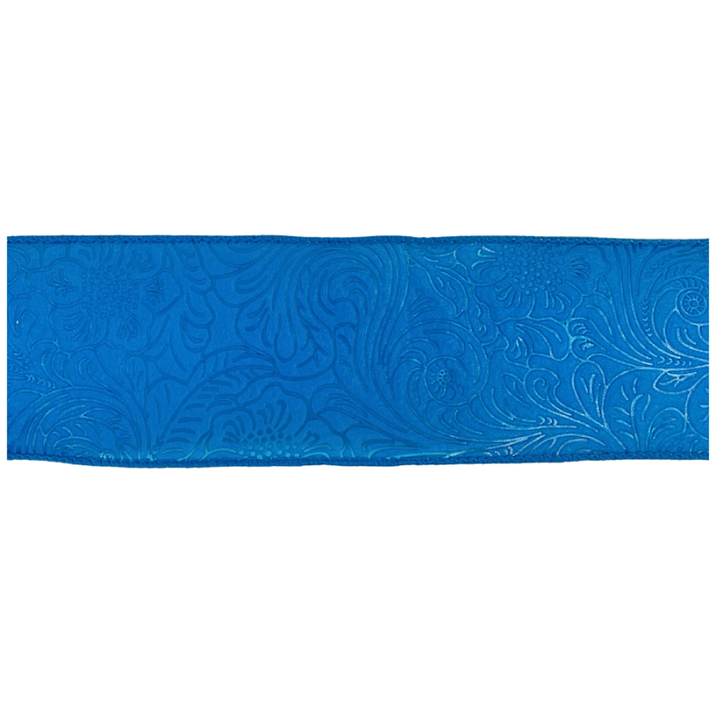 2.5" x 10yd Ocean Blue Embossed Ribbon
