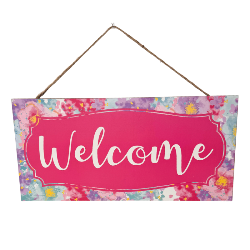 12" Watercolor Welcome Sign