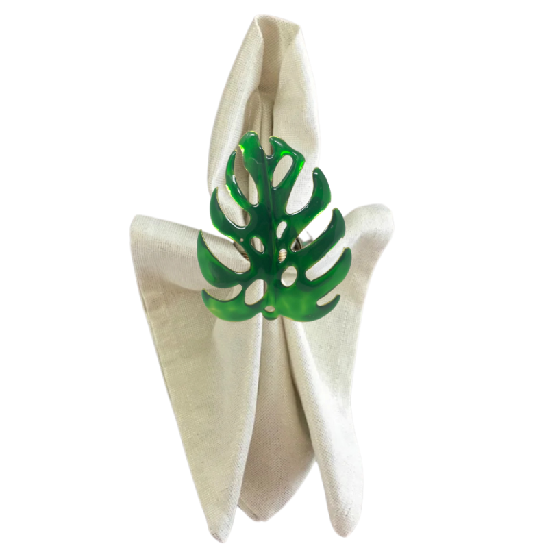 Monstera Leaf Napkin Rings - Set of 4