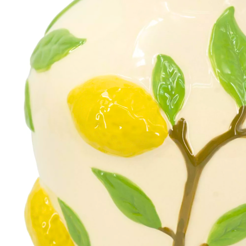 12" 3D Lemon Branch Ceramic Vase