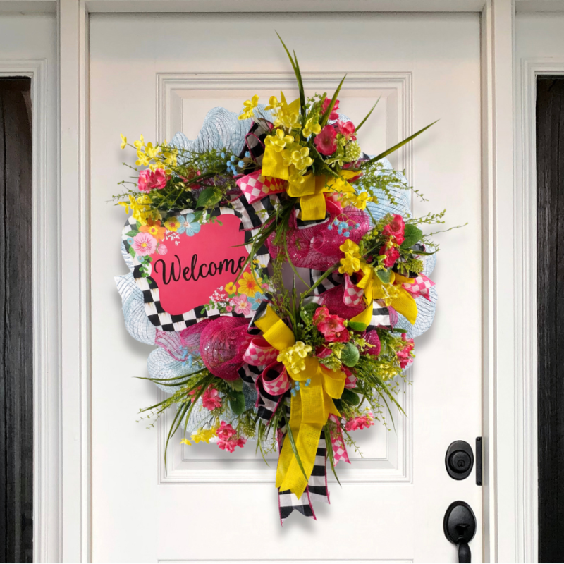 30" Summer Mesh Wreath