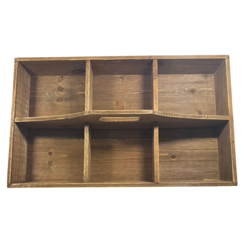 21" 6-section Wooden Tray