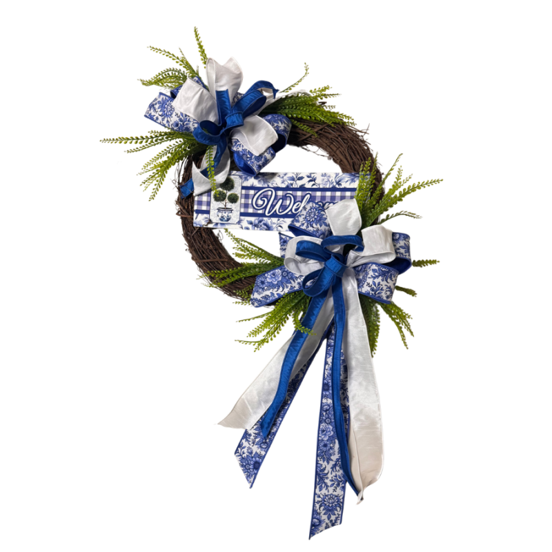 26" Chinoiserie Welcome Wreath