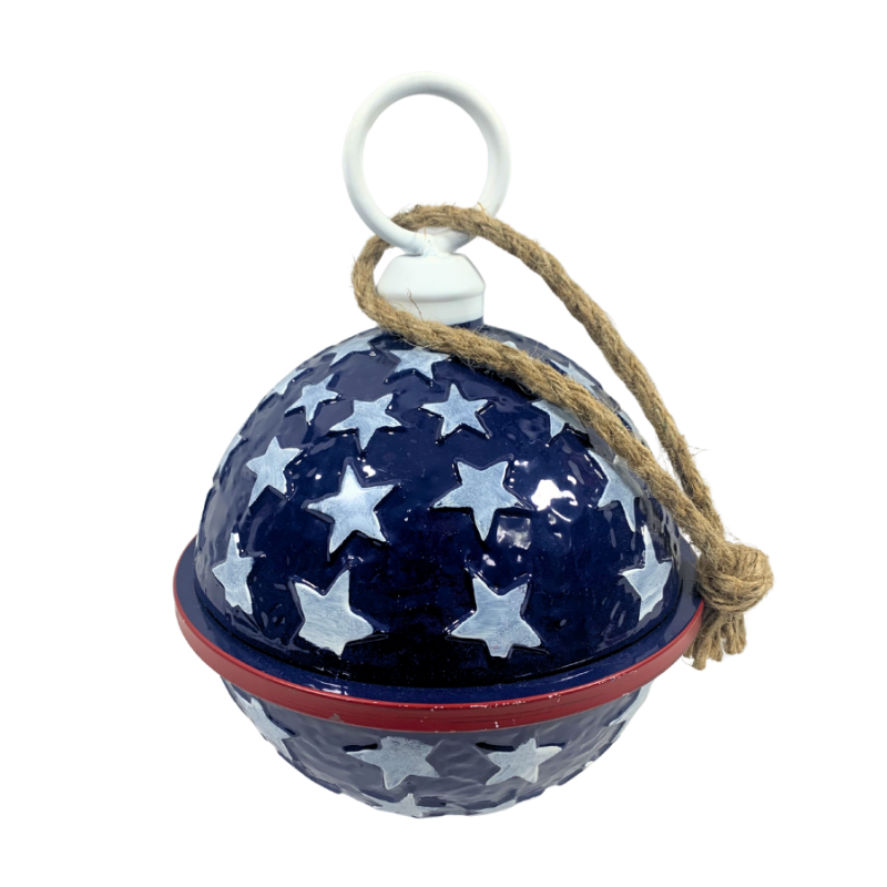 8" Patriotic Bell - Blue w/ White Stars