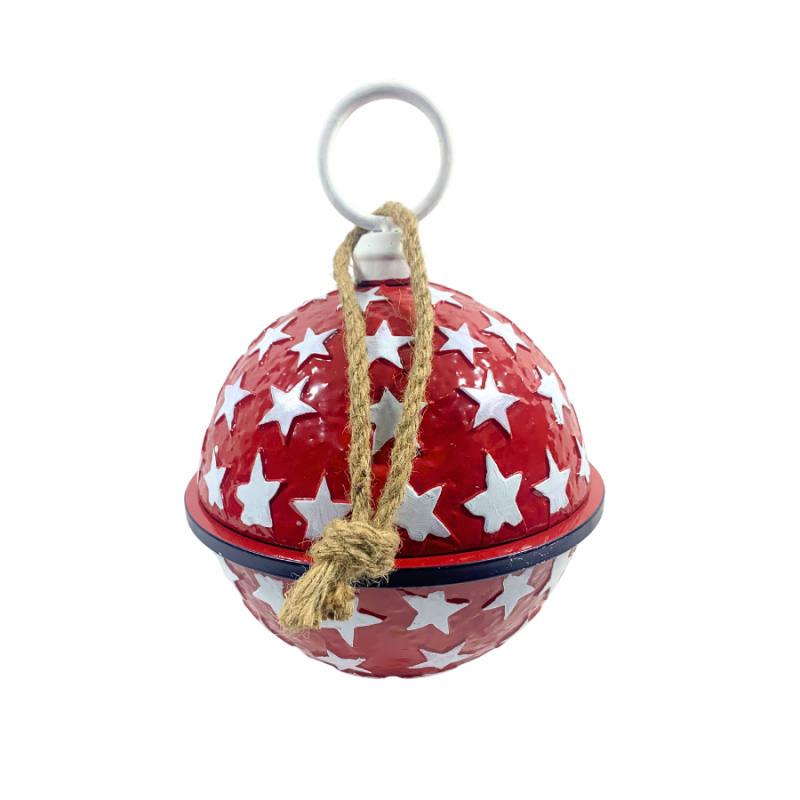 10" Patriotic Bell - Red w/ White Stars