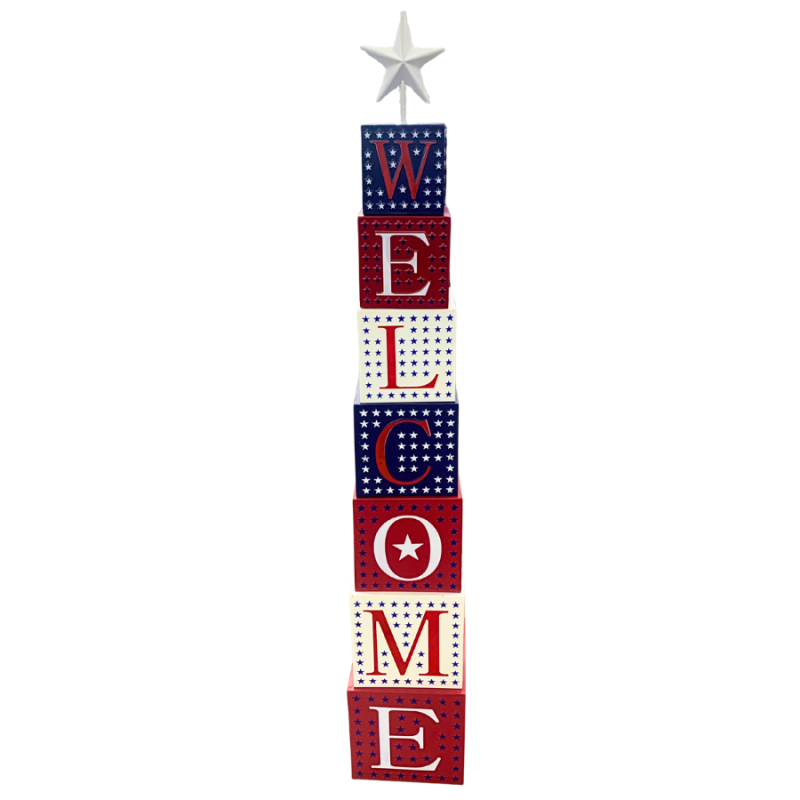 63" Patriotic Welcome Decor