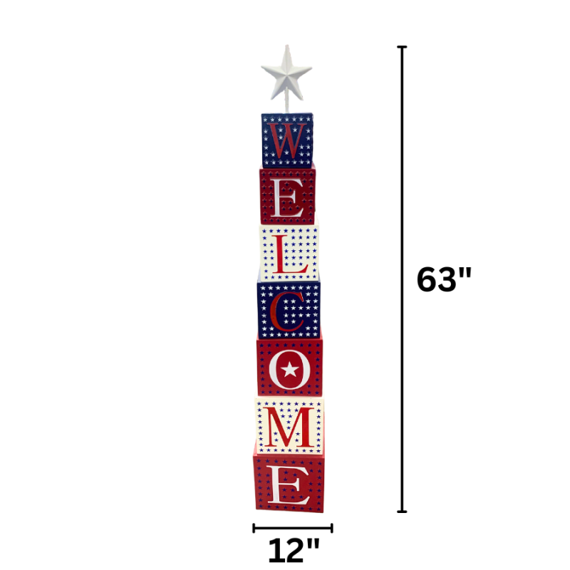 63" Patriotic Welcome Decor