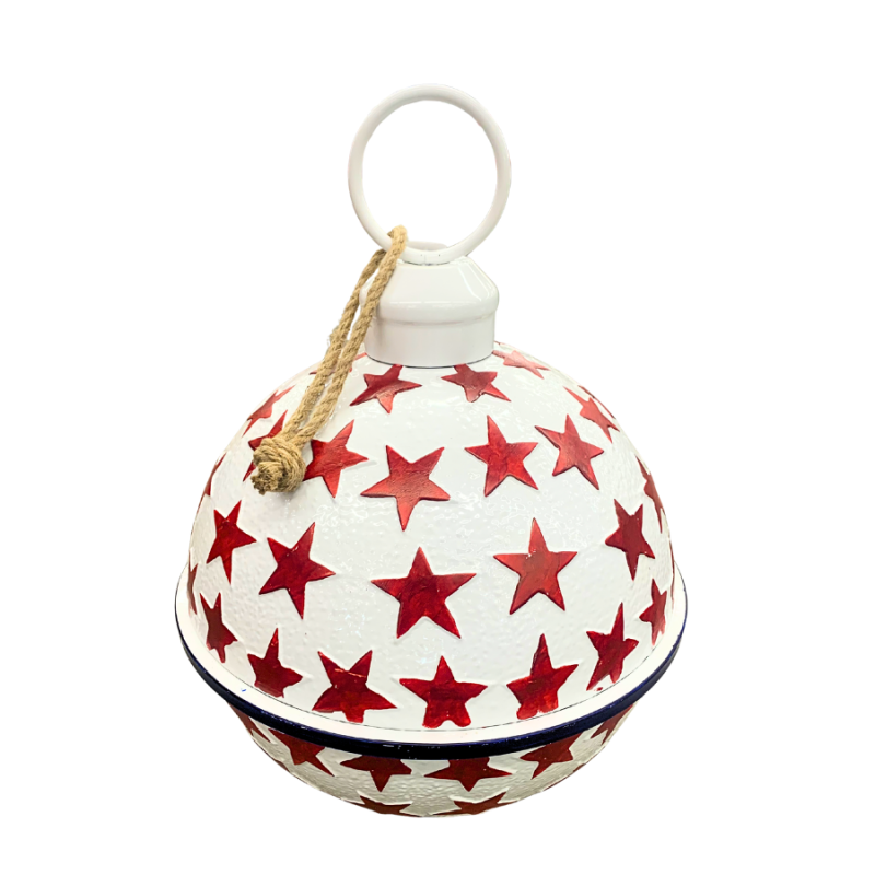 16" Patriotic Bell - White w/ Red Stars