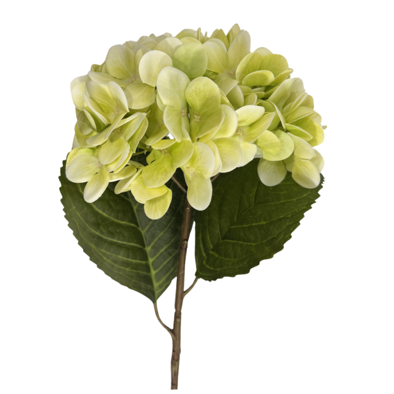 22" Real Touch Hydrangea Stem- Light Green