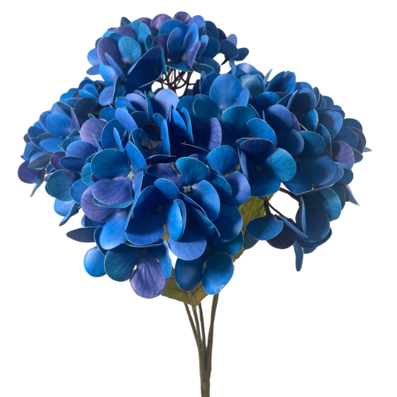 19" Real Touch Hydrangea Bush - Electric Blue