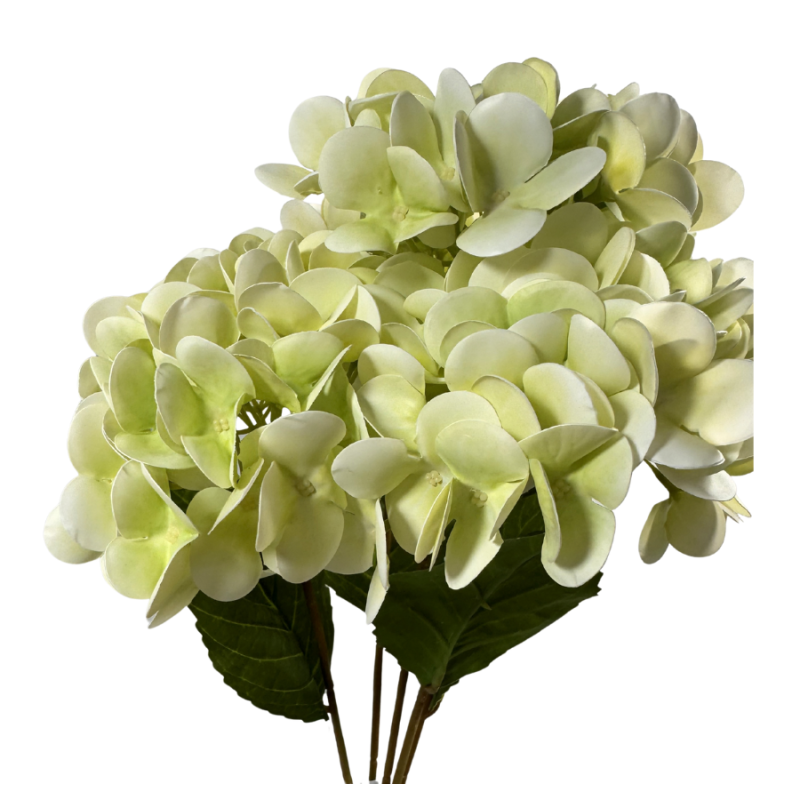 19" Real Touch Hydrangea Stem- Light Green