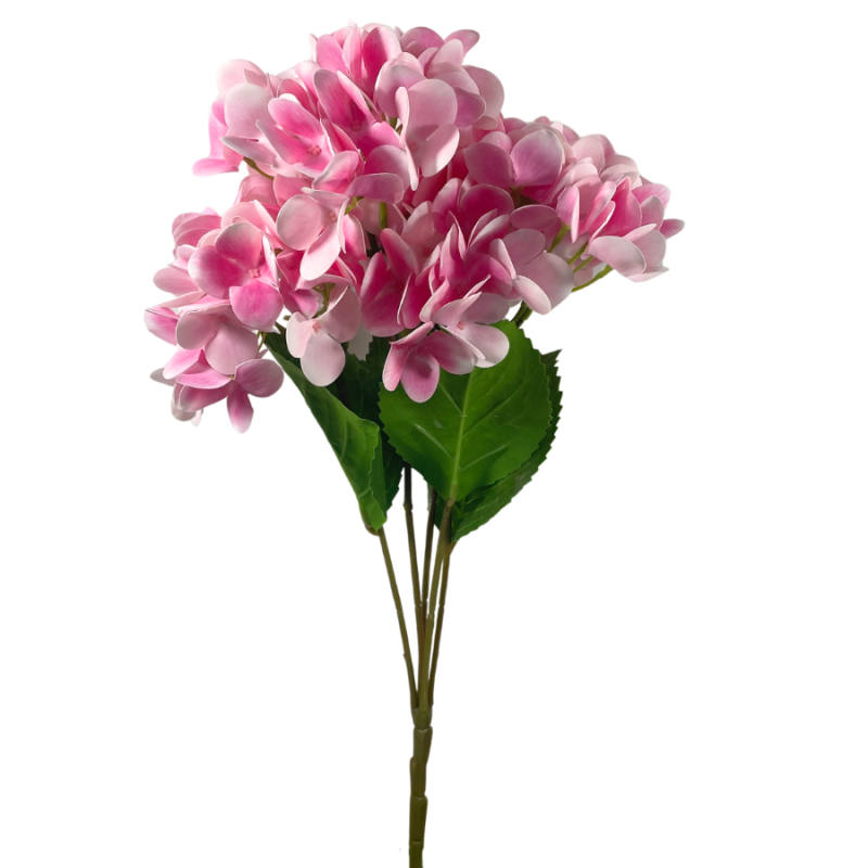 19" Real Touch Hydrangea Bush - Light Pink