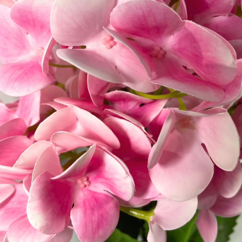 19" Real Touch Hydrangea Bush - Light Pink