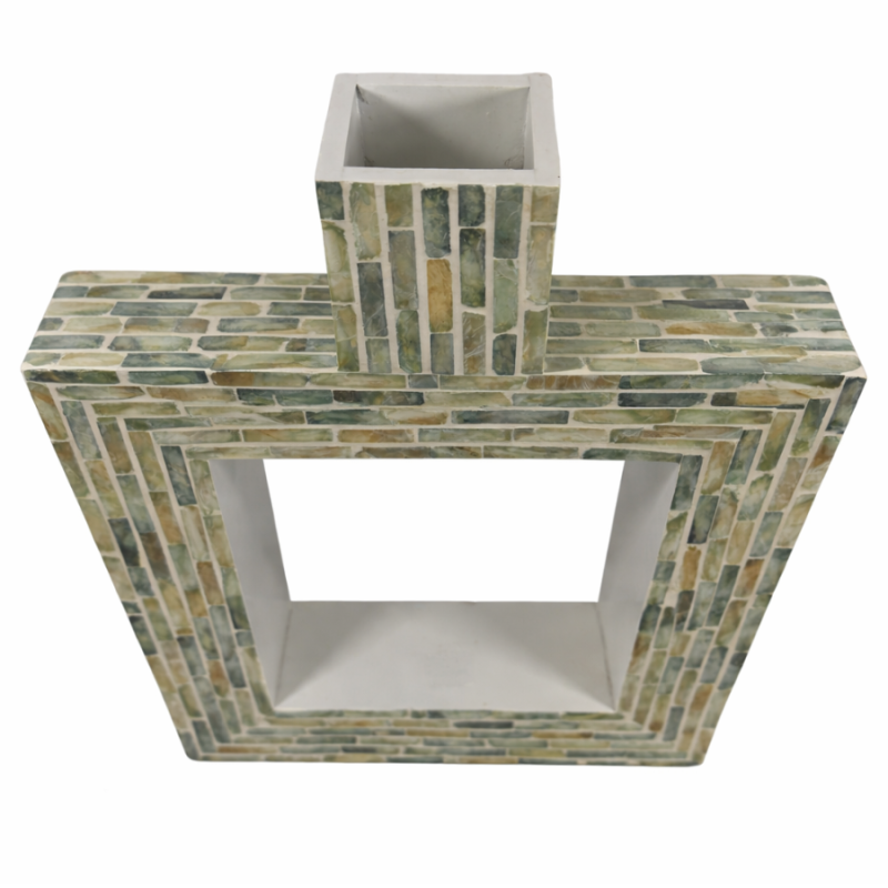 15.5" Contemporary Sea Glass Vase