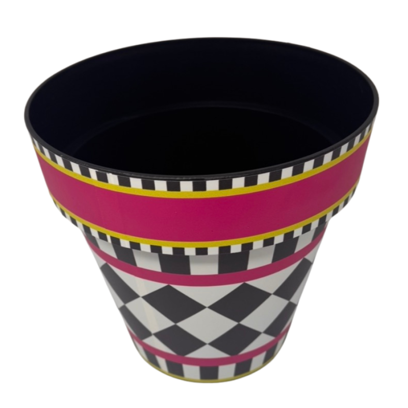 11" Neon Checkerboard Planter