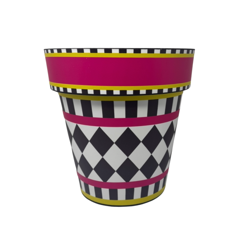 8.5" Neon Checkerboard Planter