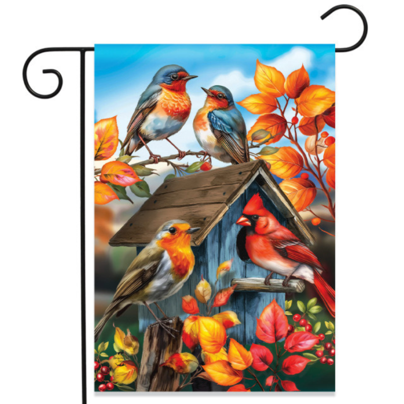 Fall Birds Double-Sided Garden Flag