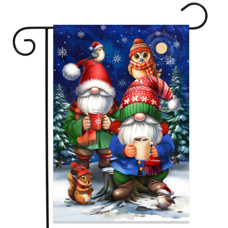 Warm Wishes Gnomes Garden Flag