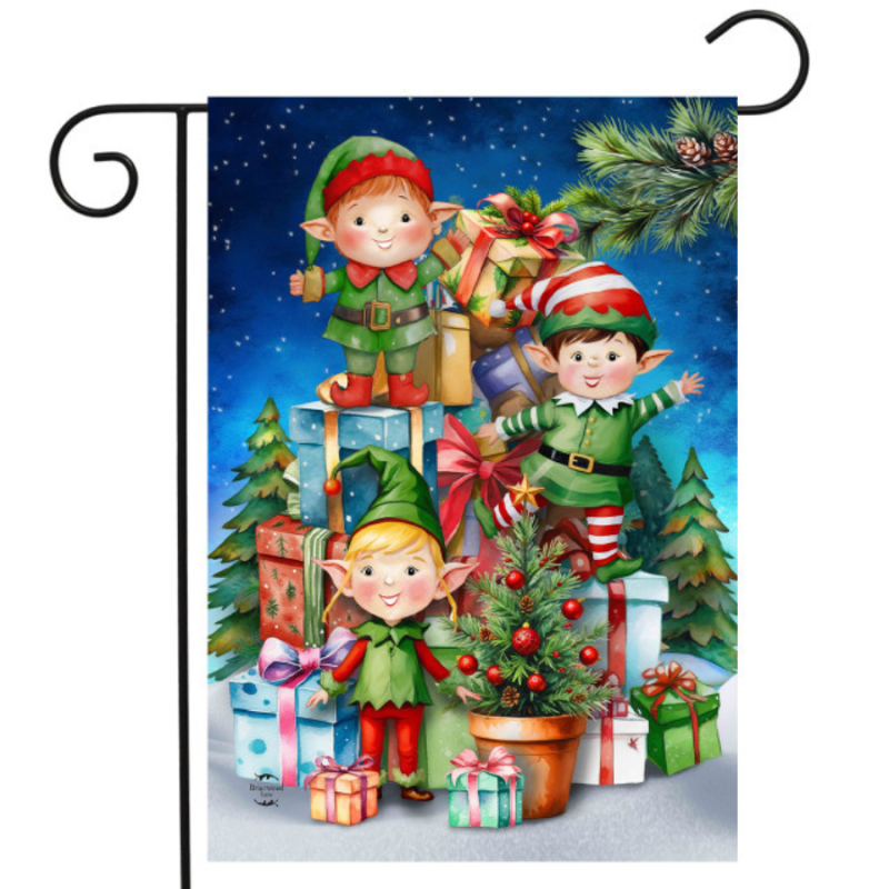 Santa's Elves Garden Flag