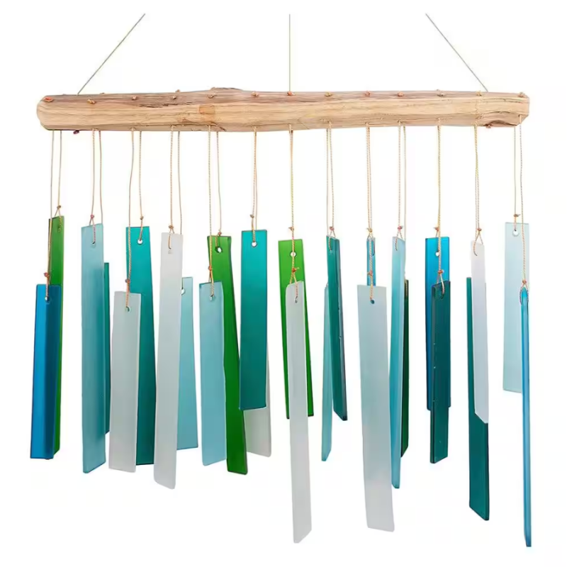 19" Seaglass & Driftwood Handcrafted Windchime