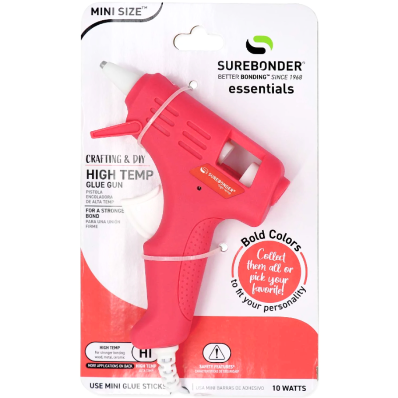 Surebonder High Temp Mini 10 Watt Glue Gun - Coral Red