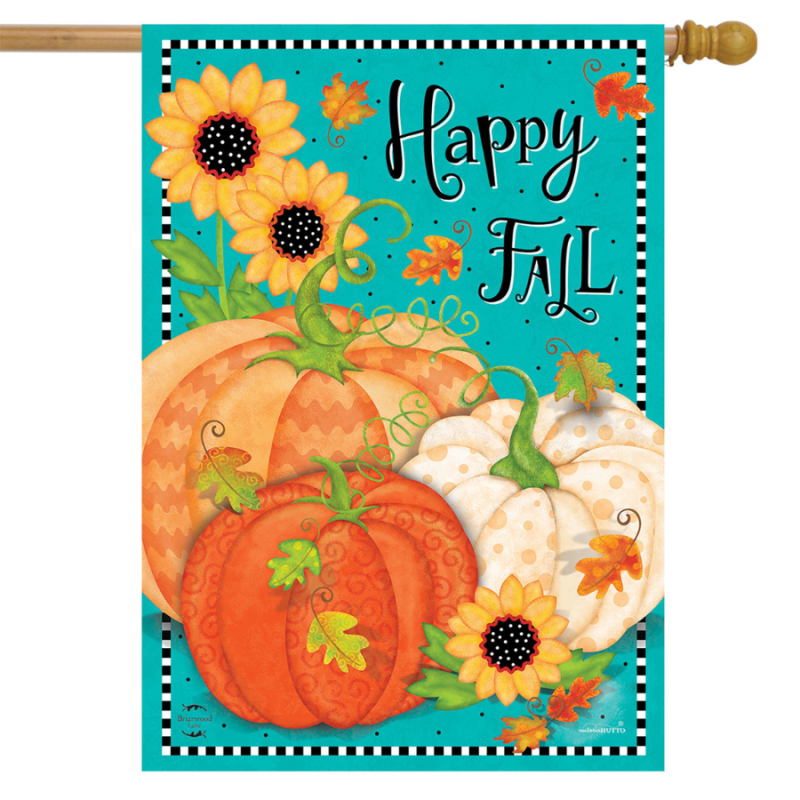 Whimsical Fall Primitive House Flag
