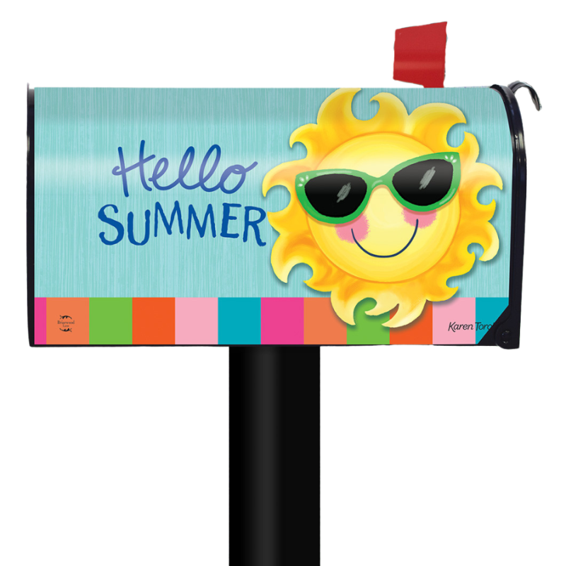 Hello Summer Sun Oversized Mailbox Cover