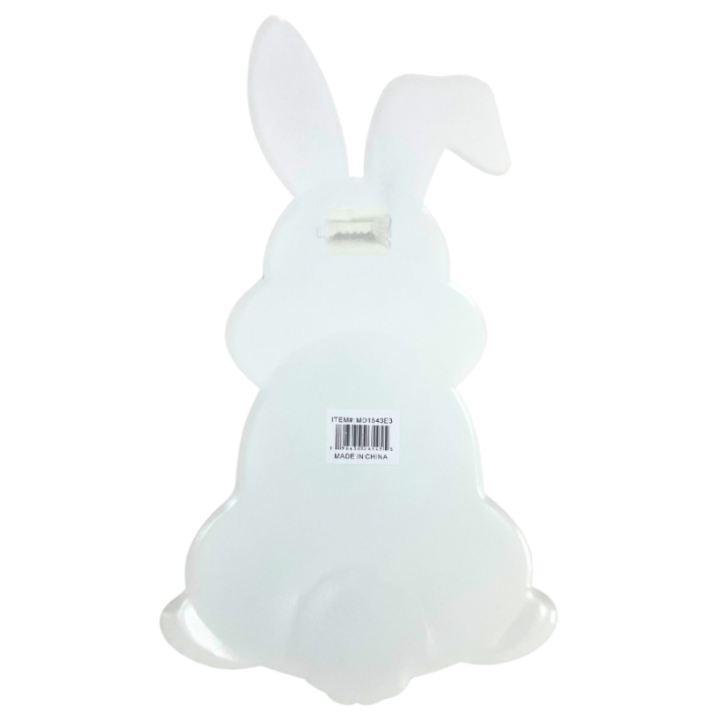 15" Blue Floral Rabbit Hanging Sign