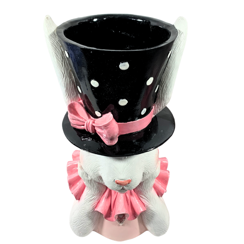 13.5" Resin Bunny Bust Planter - Girl