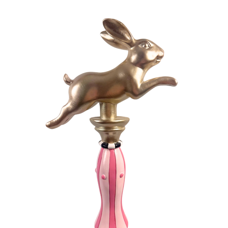 24" Resin Prancing Bunny Finial