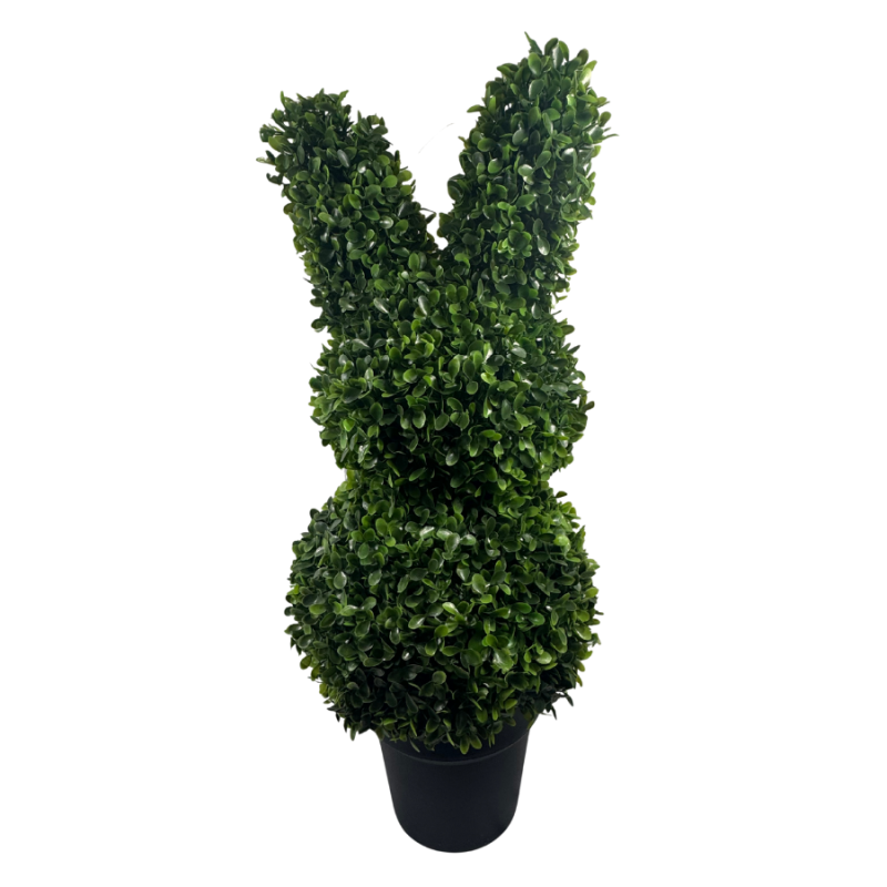 26" UV Boxwood Topiary Bunny