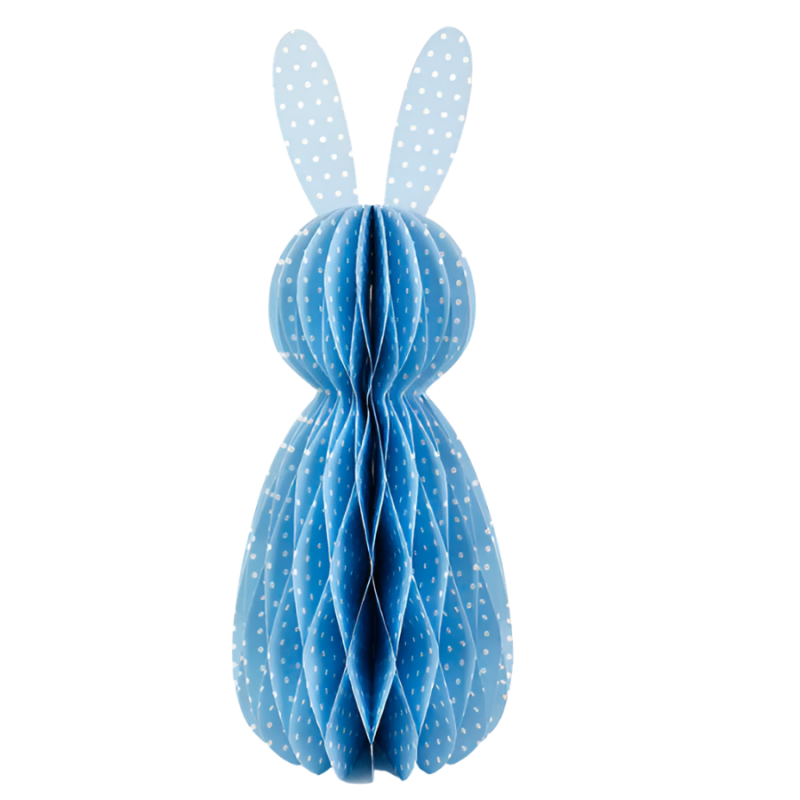 24" Honeycomb Polka Dot Bunny - Blue