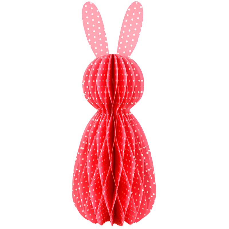 24" Honeycomb Polka Dot Bunny - Pink