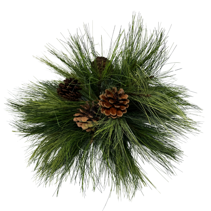 10" Long Needle Pine Orb with Cones