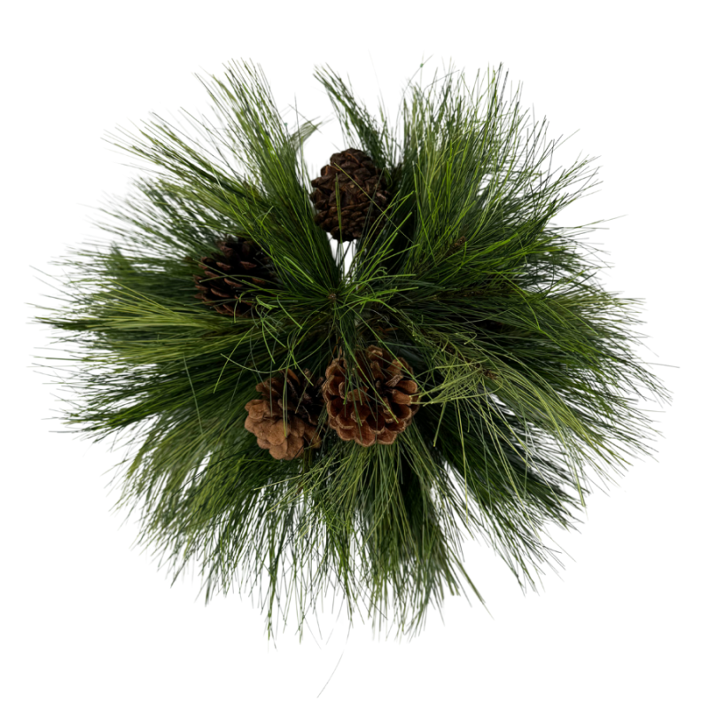 10" Long Needle Pine Orb with Cones