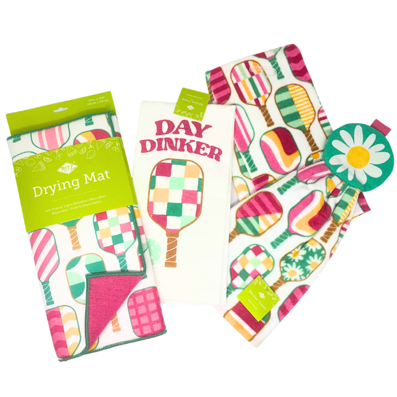 4 pc Pickleball Themed Kitchen Linen Set