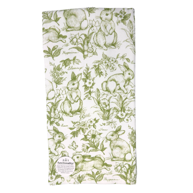 Spring Green Bunny Towel