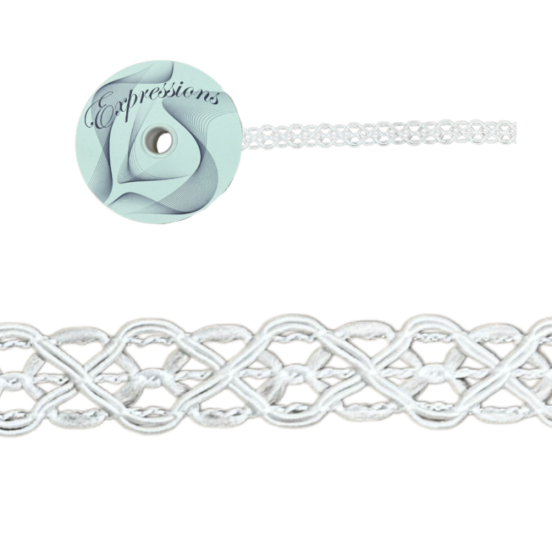 5/8" x10yd Braided Ribbon- White