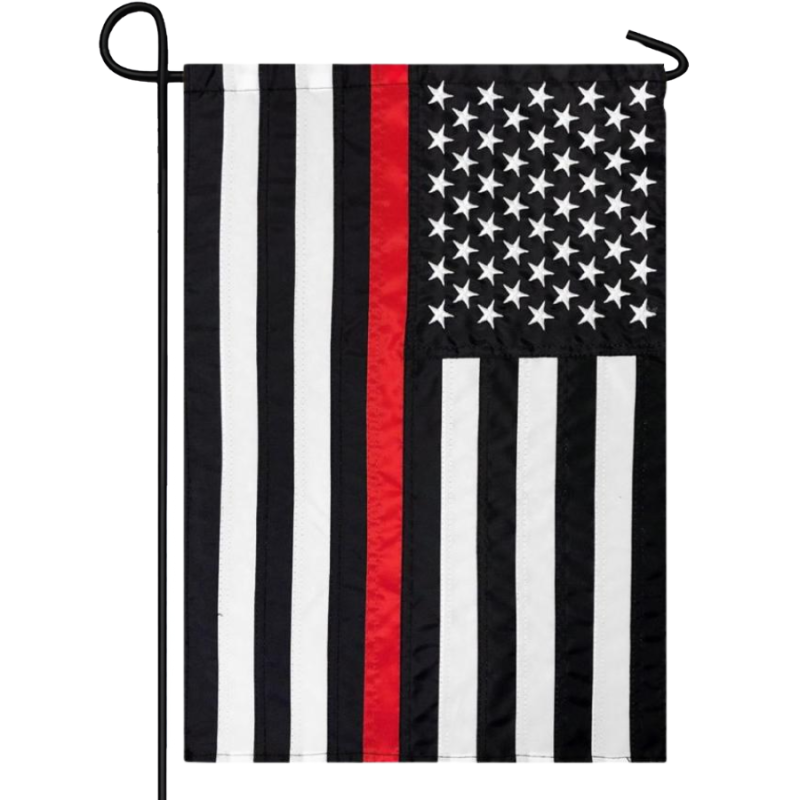 Thin Red Line Embroidered Garden Flag