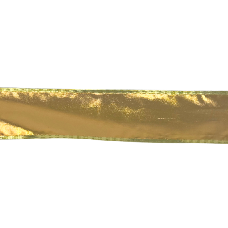 2.5" x10yd Lurex Gold Wired Ribbon