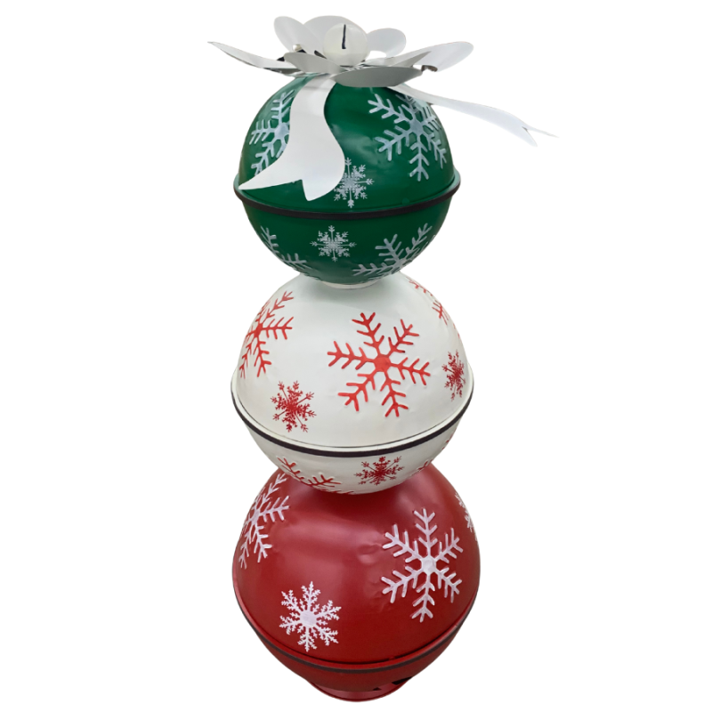 Snowflake Bell W/Bow Stack Balls