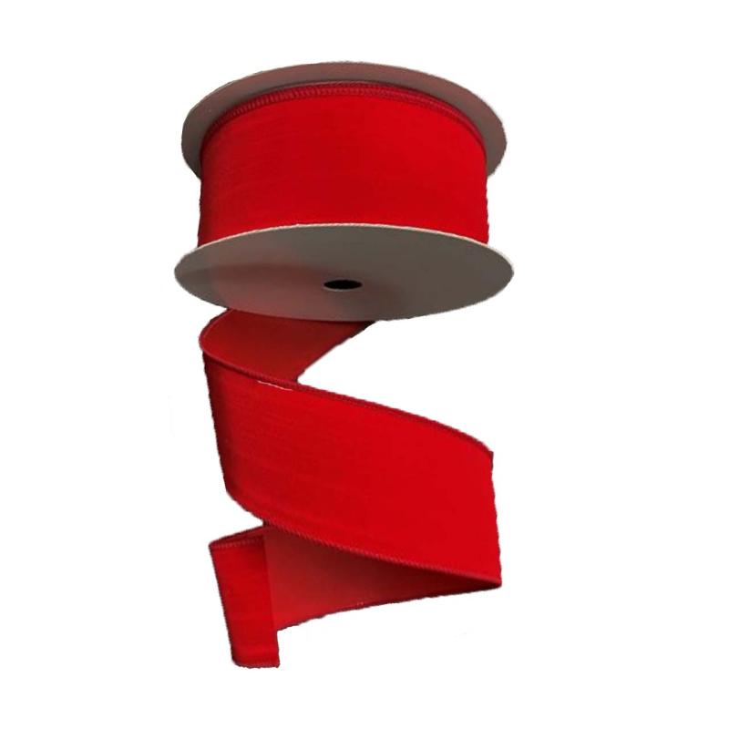 2.5" x 25yd Red Velvet Wired Ribbon