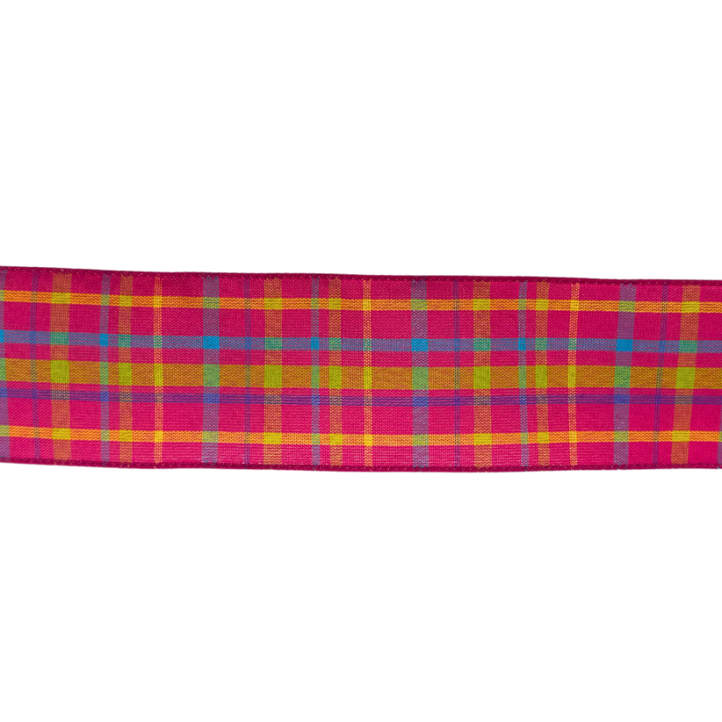2.5" x10yd Plaid Ribbon- Multicolor Vibrant